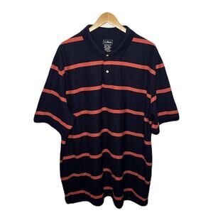 LLBean 100% Cotton Premium Striped Short-Sleeve Polo Men’s Size XXL TALL
